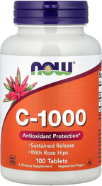 NOW Foods Vitamina C-1000 Liberación Sostenida con Escaramujo, 250 Comprimidos