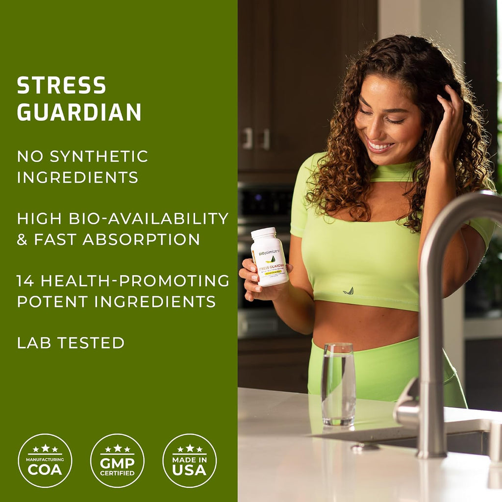 BIOptimizers Stress Guardian – Cápsulas para el Alivio del Estrés y el Descanso – 90 Cápsulas
