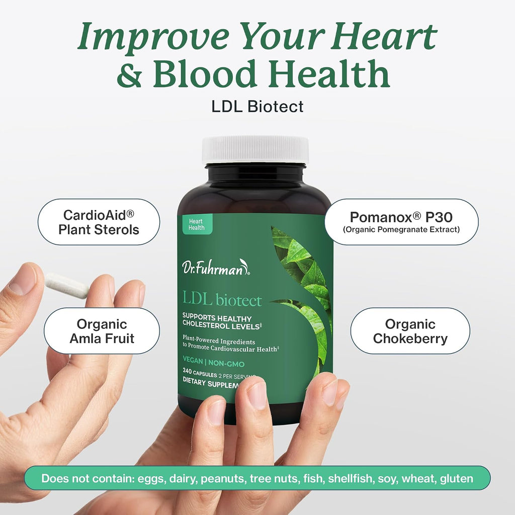 Dr. Fuhrman's LDL Biotect - Suplemento con Esteroles Vegetales y Extractos Orgánicos - 240 Cápsulas