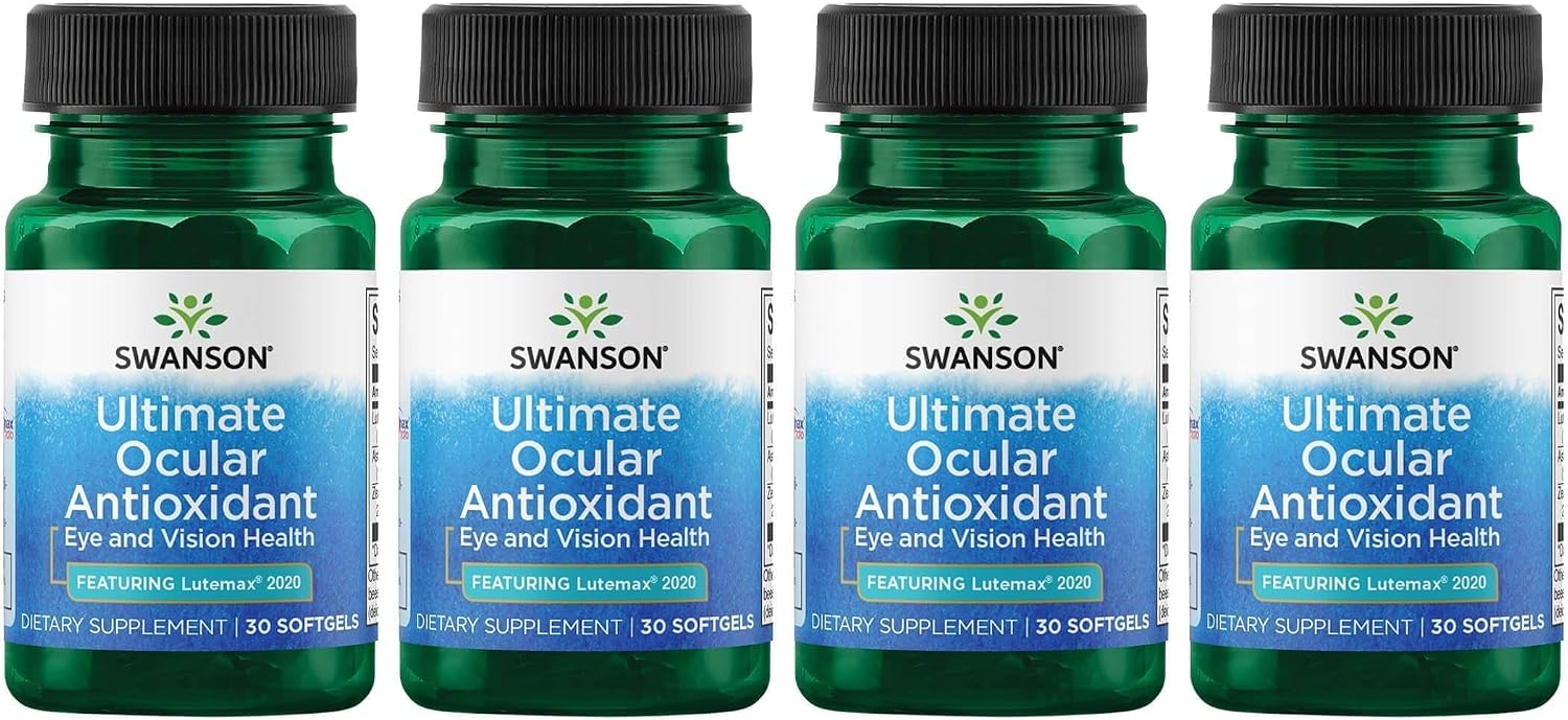 Swanson Ultimate Ocular Antioxidant con Lutemax 2020 - 30 Cápsulas Blandas (Pack de 4)