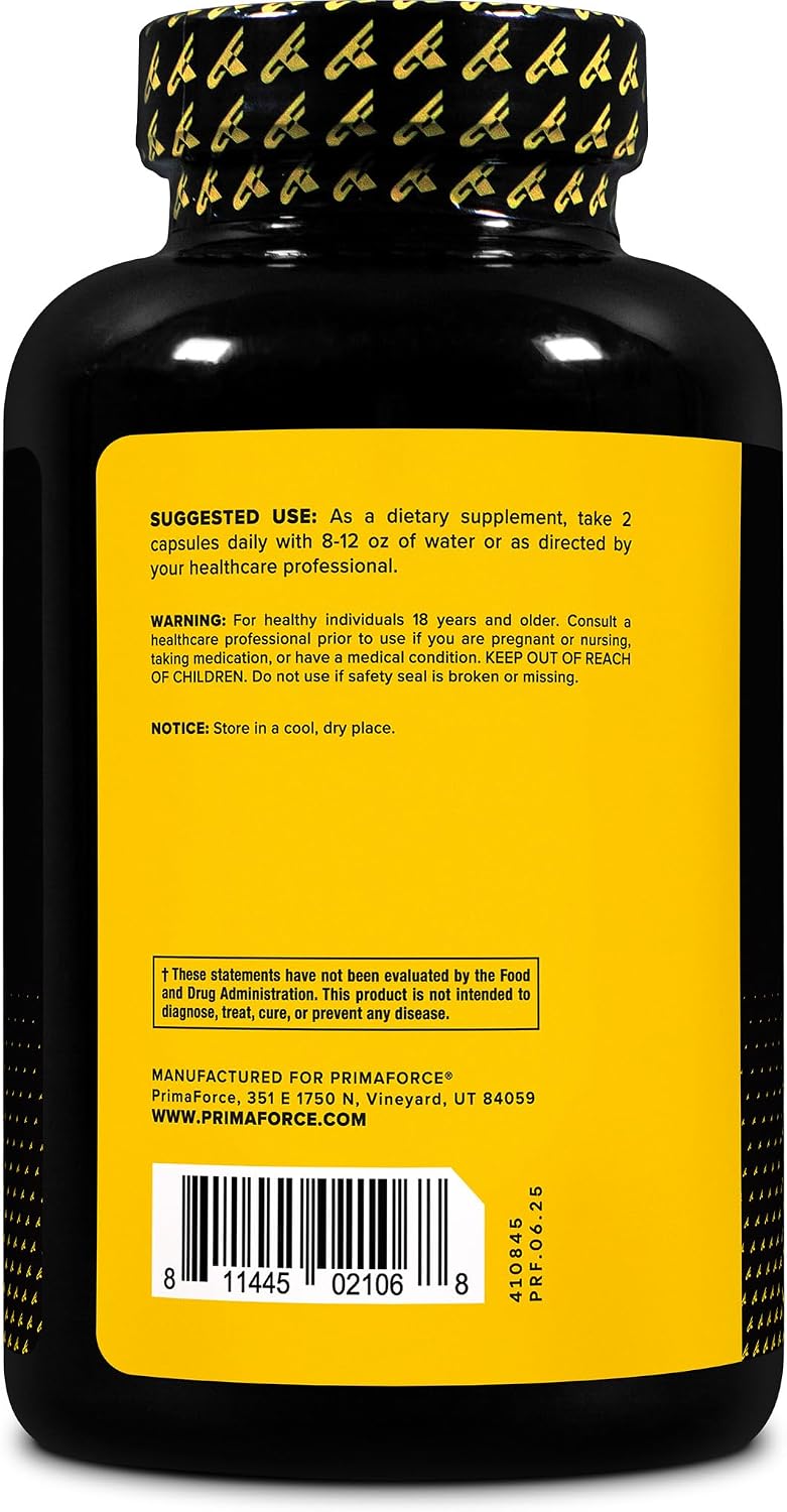 Primaforce Fenugreek Seed Capsules (180 Cápsulas / 1350 mg por dosis, dosis de 2 cápsulas) - Complemento Herbal Premium para Hombres y Mujeres, No Transgénico, Sin Gluten