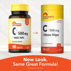Sundance Vitamina C con Rosa Mosqueta | 500mg | 90 Comprimidos Vegetarianos