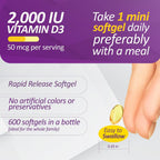 Prati Donaduzzi Vitamina D3 2000 UI (50 mcg) - 600 Cápsulas Blandas