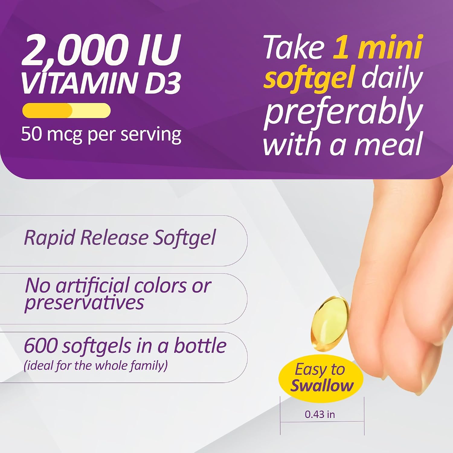 Prati Donaduzzi Vitamina D3 2000 UI (50 mcg) - 600 Cápsulas Blandas