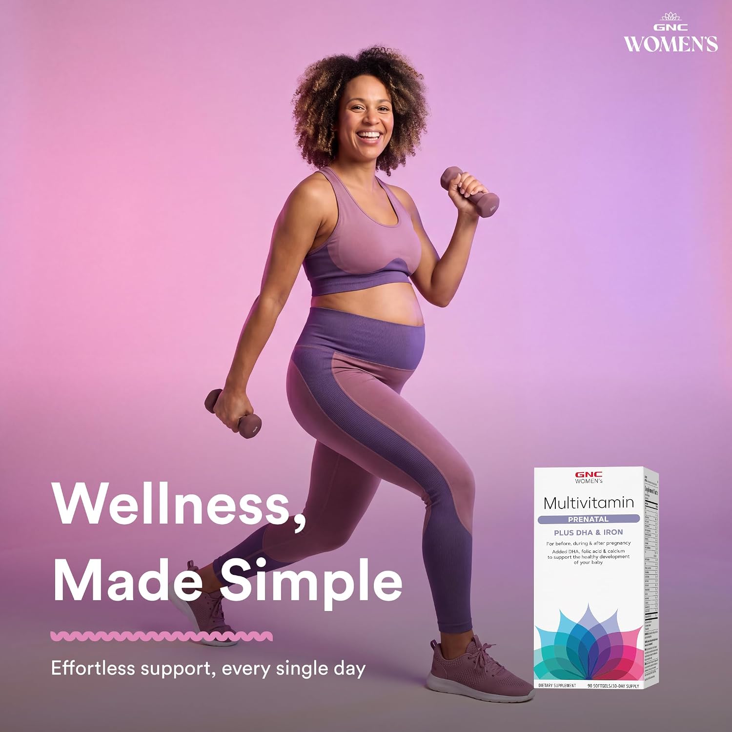 GNC Women's Prenatal Multivitamin con DHA y Hierro - 90 Cápsulas Blandas