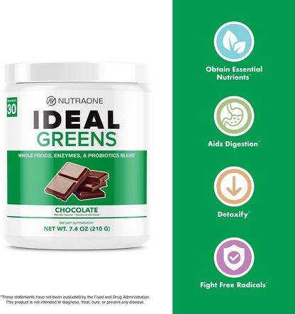 NutraOne Ideal Greens: Suplemento de Superalimentos Verdes en Polvo (30 raciones, sabor bayas) – Image 4