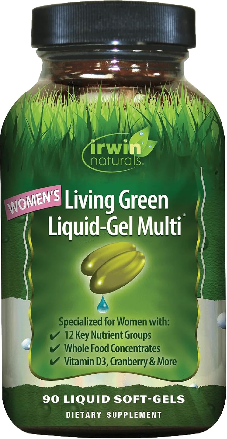 Irwin Naturals Women’s Living Green Liquid-Gel Multivitamins (120 Softgels, 2 Pack)