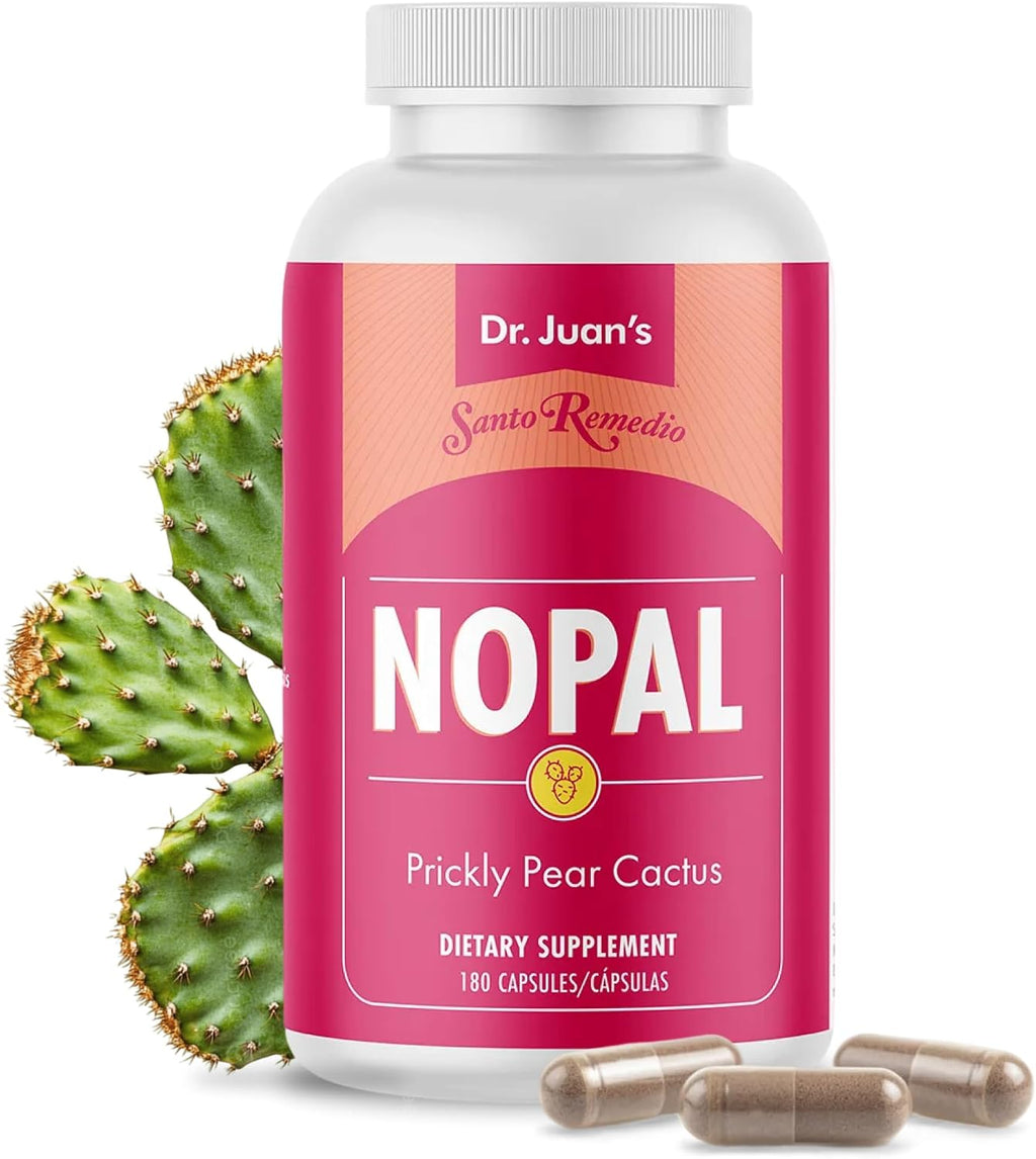 Santo Remedio Nopal, 700 mg, 180 Cápsulas (90 Raciones) - Suplemento Alimenticio de Higo Chumbo