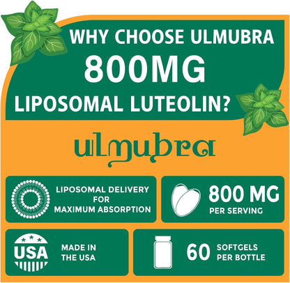 Ulmubra 800 mg Luteolina Liposomal - Suplemento Antioxidante de Alta Absorción, 60 Perlas – Image 2