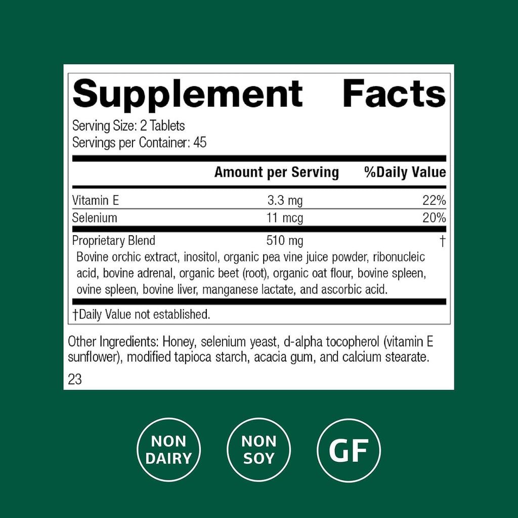 Standard Process Cataplex E - Vitamin E and Selenium Supplement for Thyroid Health - 90 Tablets