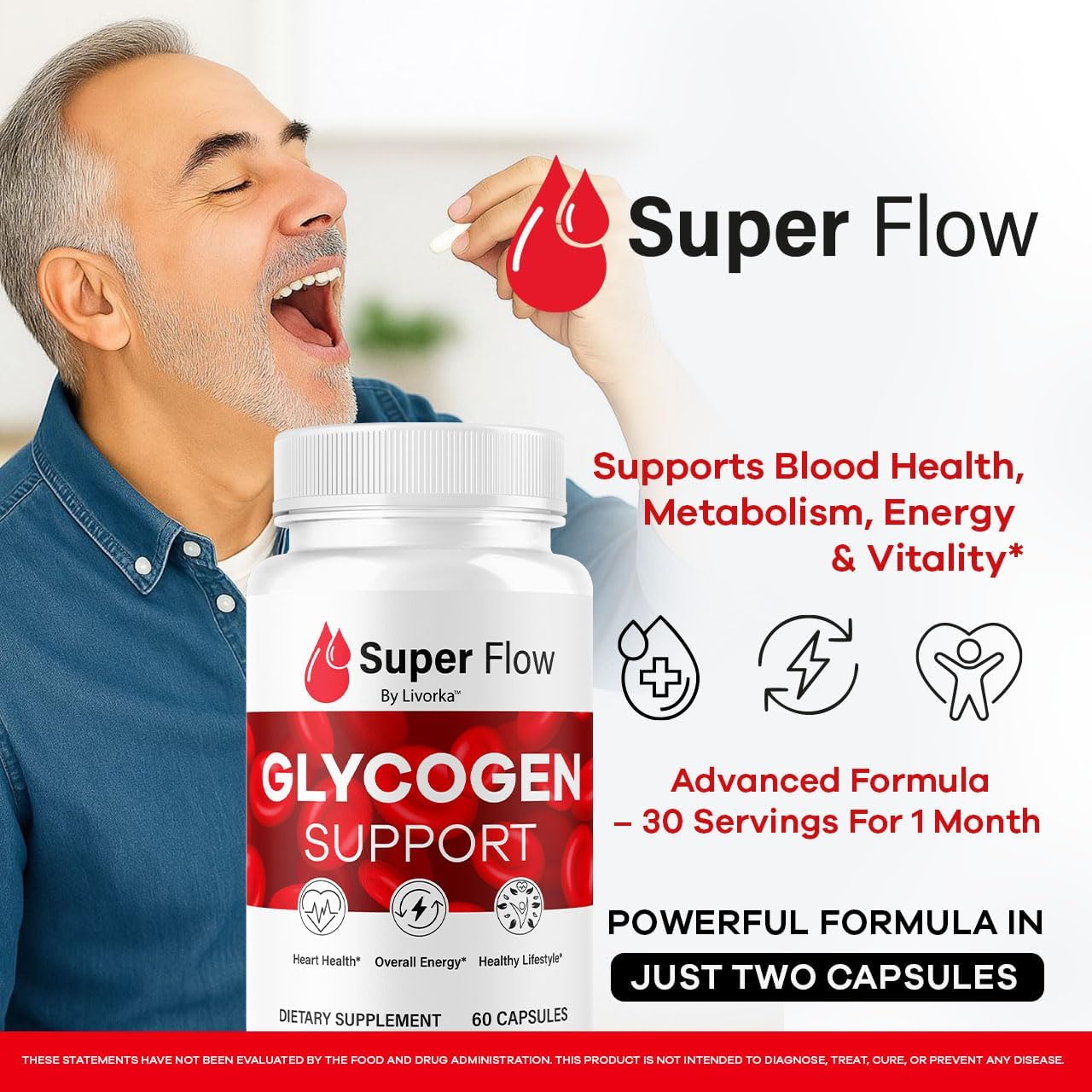 Super Flow Glycogen - Multivitamínico y Mineral - 60 Cápsulas