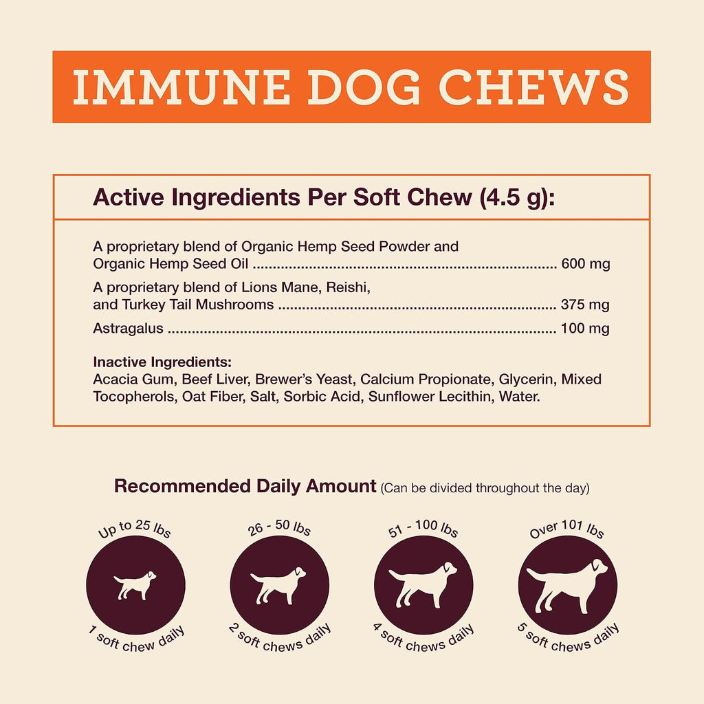 Hemp Well Snacks Blandos de Apoyo Inmunológico para Perros – Salud Intestinal (8 unidades)