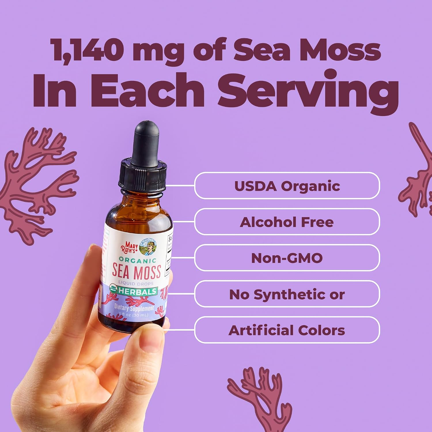 MARYRUTH'S Organic Irish Sea Moss Liquid Drops - 30 ml