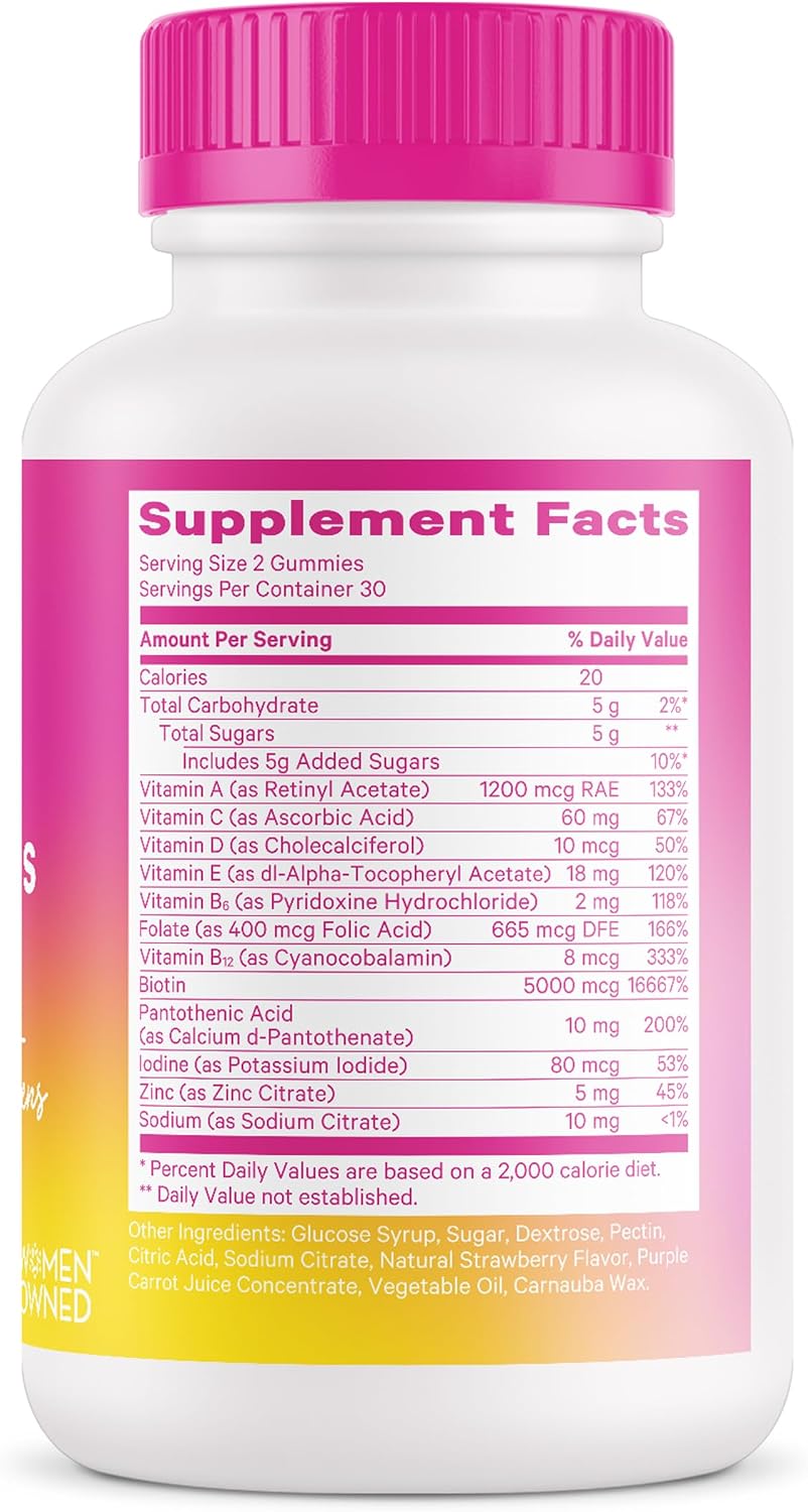 Pink Stork Biotin Multivitamin for Teens, 60 Gominolas de Frutos Rojos