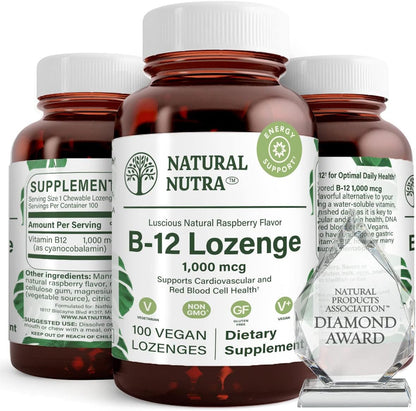 Natural Nutra Vitamina B12 - 100 Comprimidos – Reducción del cansancio y la fatiga: Ayuda a mantener los niveles – Image 1