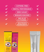 Neutonic Nootropic Focus Blend Powder - Peach Mango & Wild Berry (4 Sticks) | Sin Cafeína, Cero Azúcar