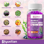 Riyuetian Gominolas Sea Moss y Elderberry con Vitamina C y Zinc, 120 Unidades (Pack de 2)
