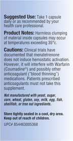 Vitamina K2 MK4 + MK7 Alta Potencia (15000 mcg MK-4 + 60 mcg MK-7) - 90 Cápsulas Vegetales