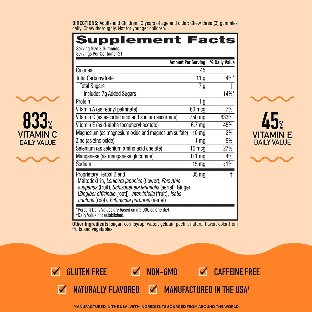 Airborne 750 mg Vitamina C Gominolas para Adultos, Sabor Frutas Variadas, Sin Gluten, 63 Gominolas (Paquete de 3)