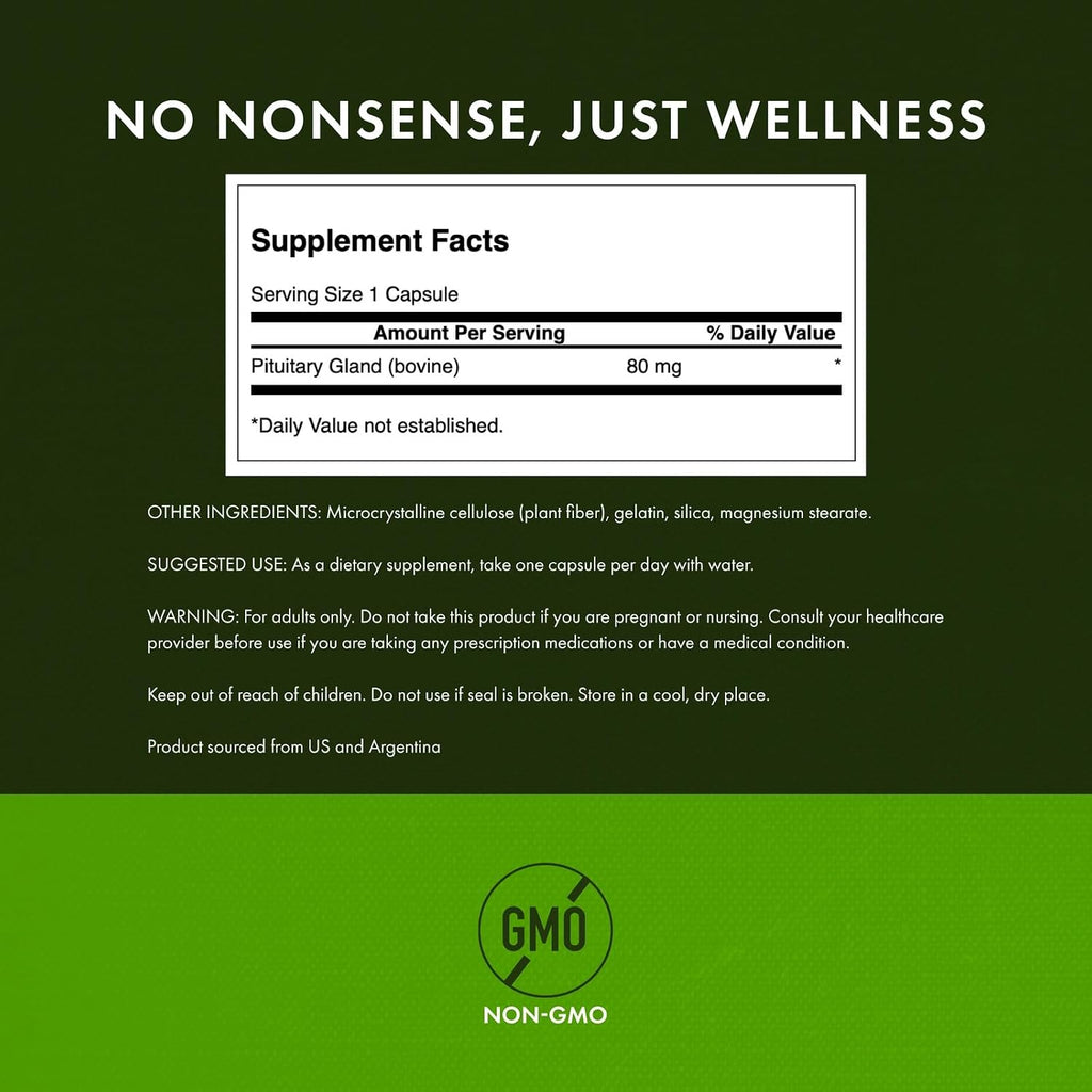 Swanson Raw Pituitary Glandular 80 mg 60 Cápsulas (Pack de 2)