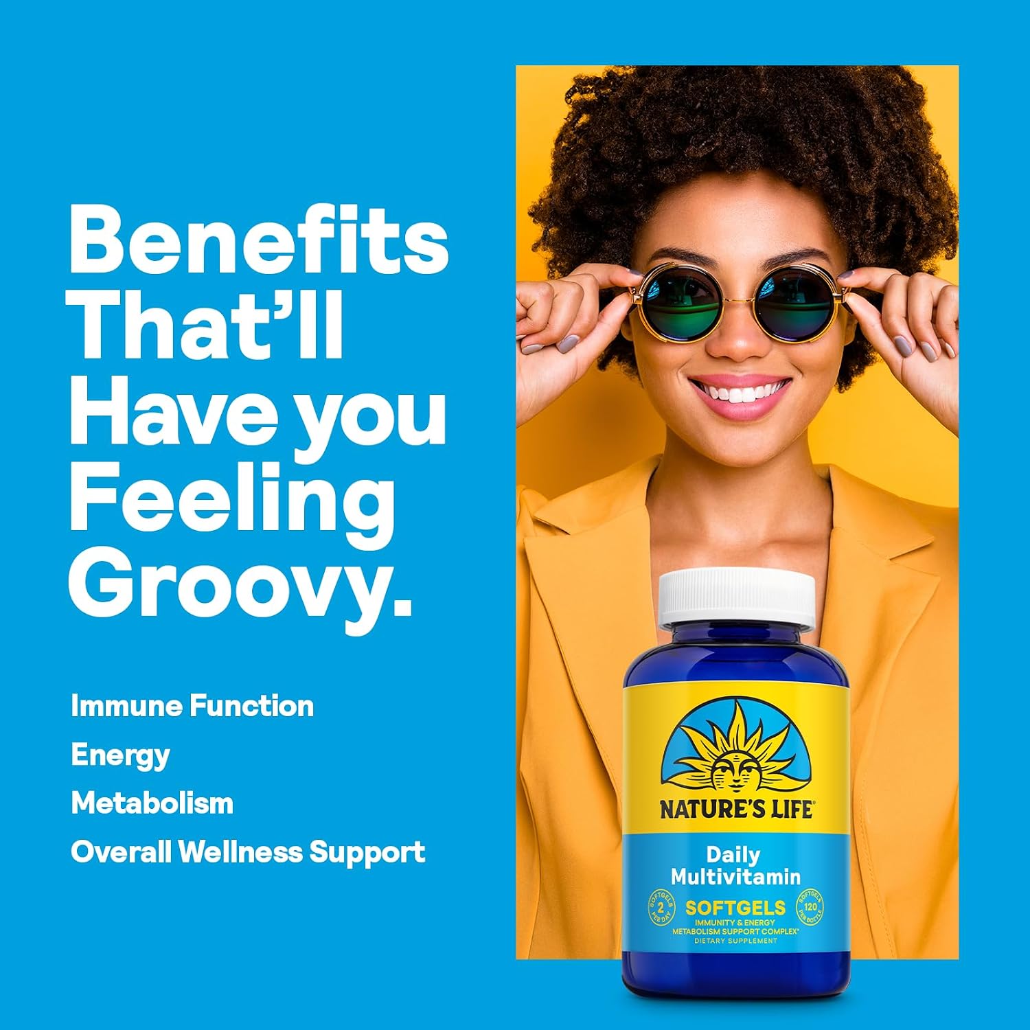 Nature's Life Soft Gelatin Multiple - Multivitamínico y Mineral Completo con Hierro, 120 Softgels