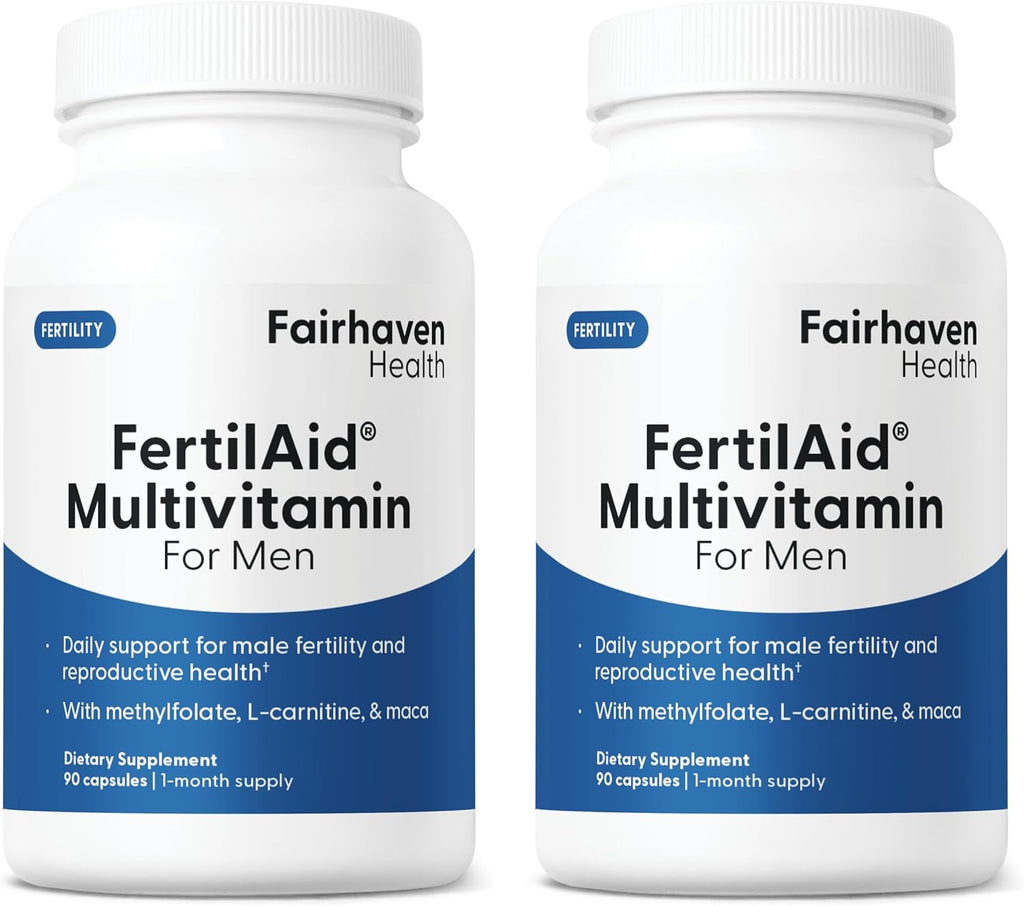 FertilAid para Hombres – Suplemento de Fertilidad Masculina con L-Carnitina, CoQ10, Maca y Zinc (90 Cápsulas)