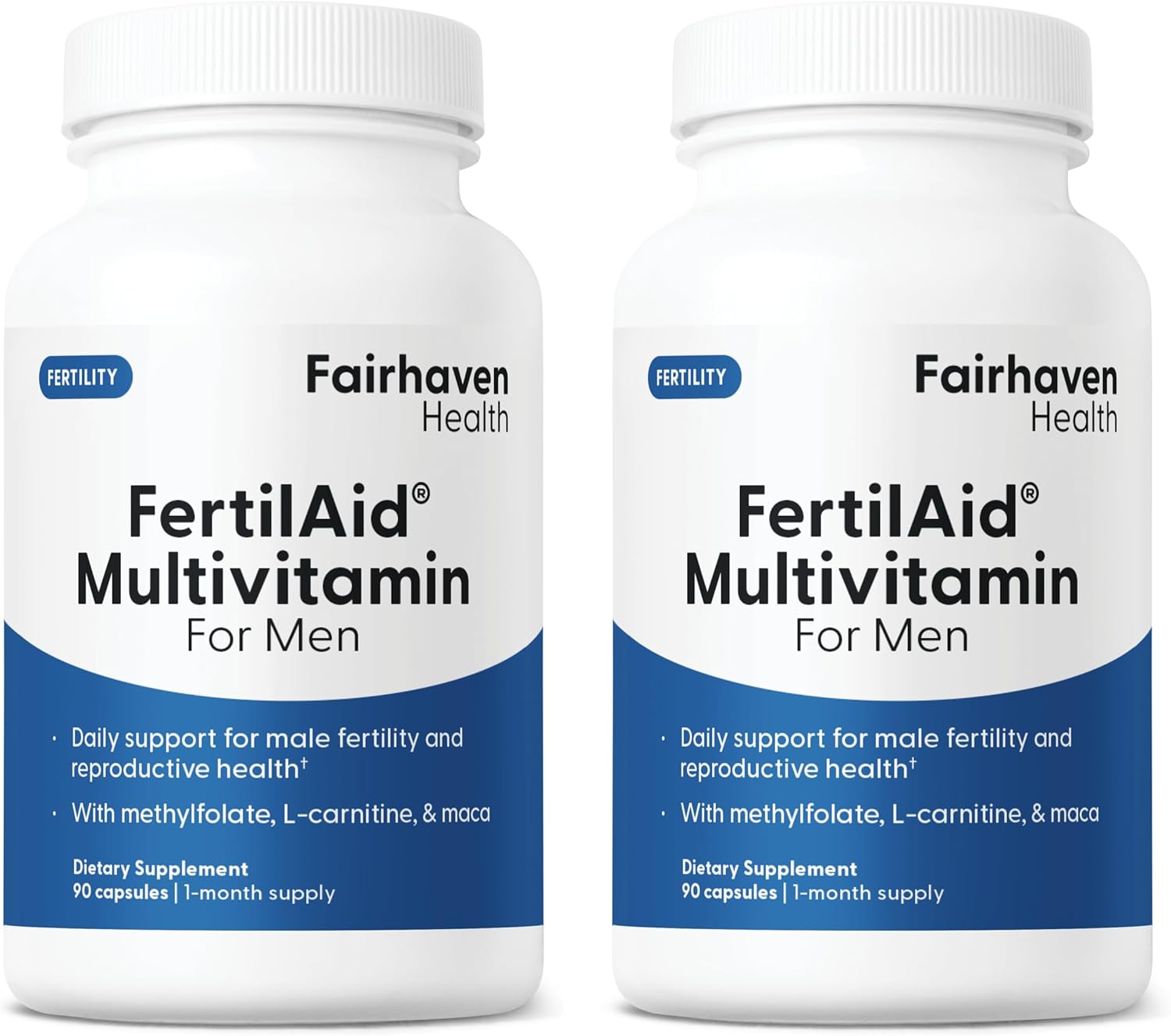 Fairhaven Health FertilAid for Men - Suplemento de Fertilidad Masculina, 2 Botellas (2 Meses)