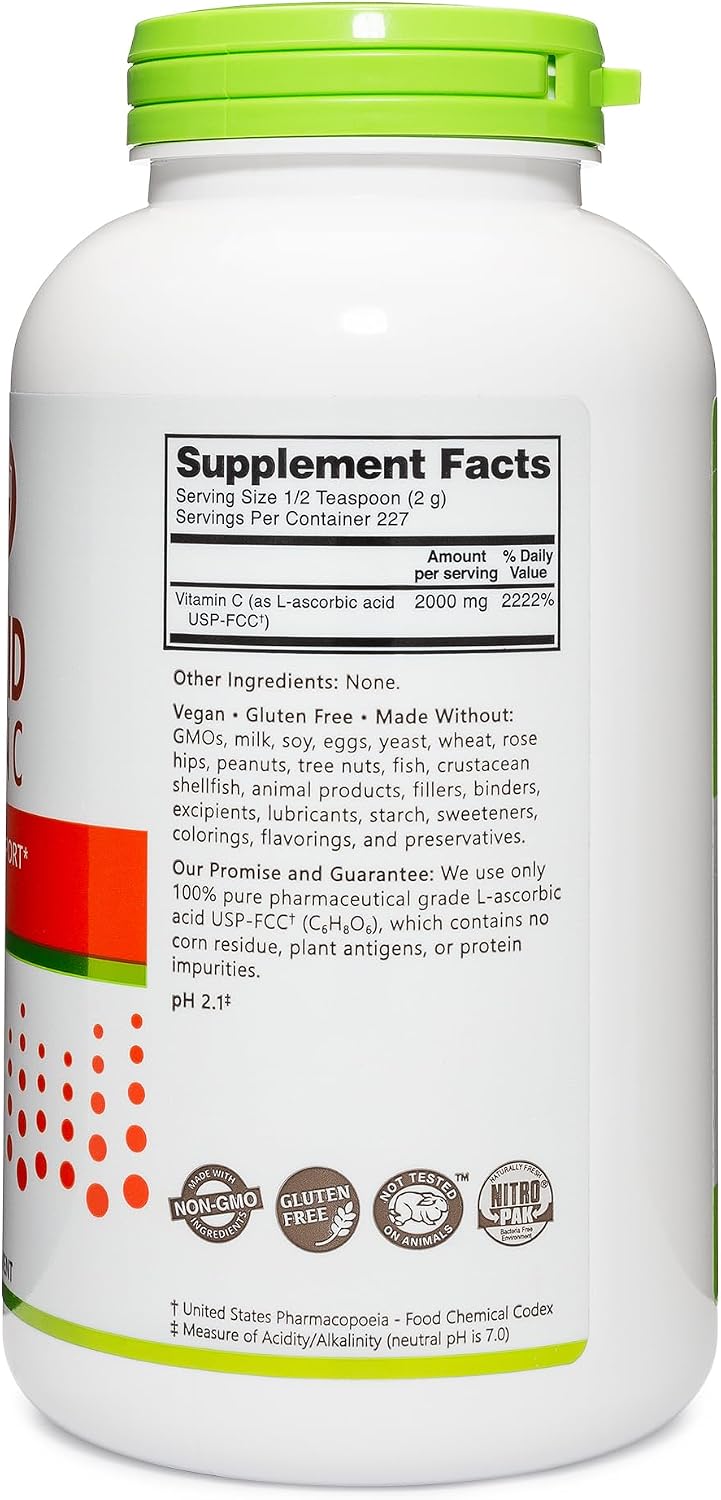 NutriBiotic Ascorbic Acid Vitamin C Powder, 454 g