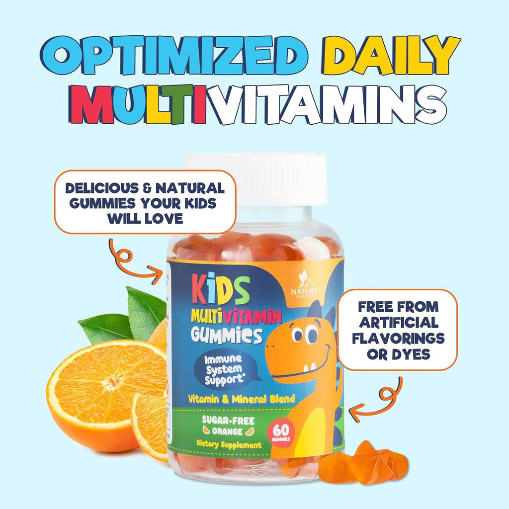 Gominolas Multivitamínicas para Niños - Sin Azúcar - Sabor Naranja - 60 Gominolas