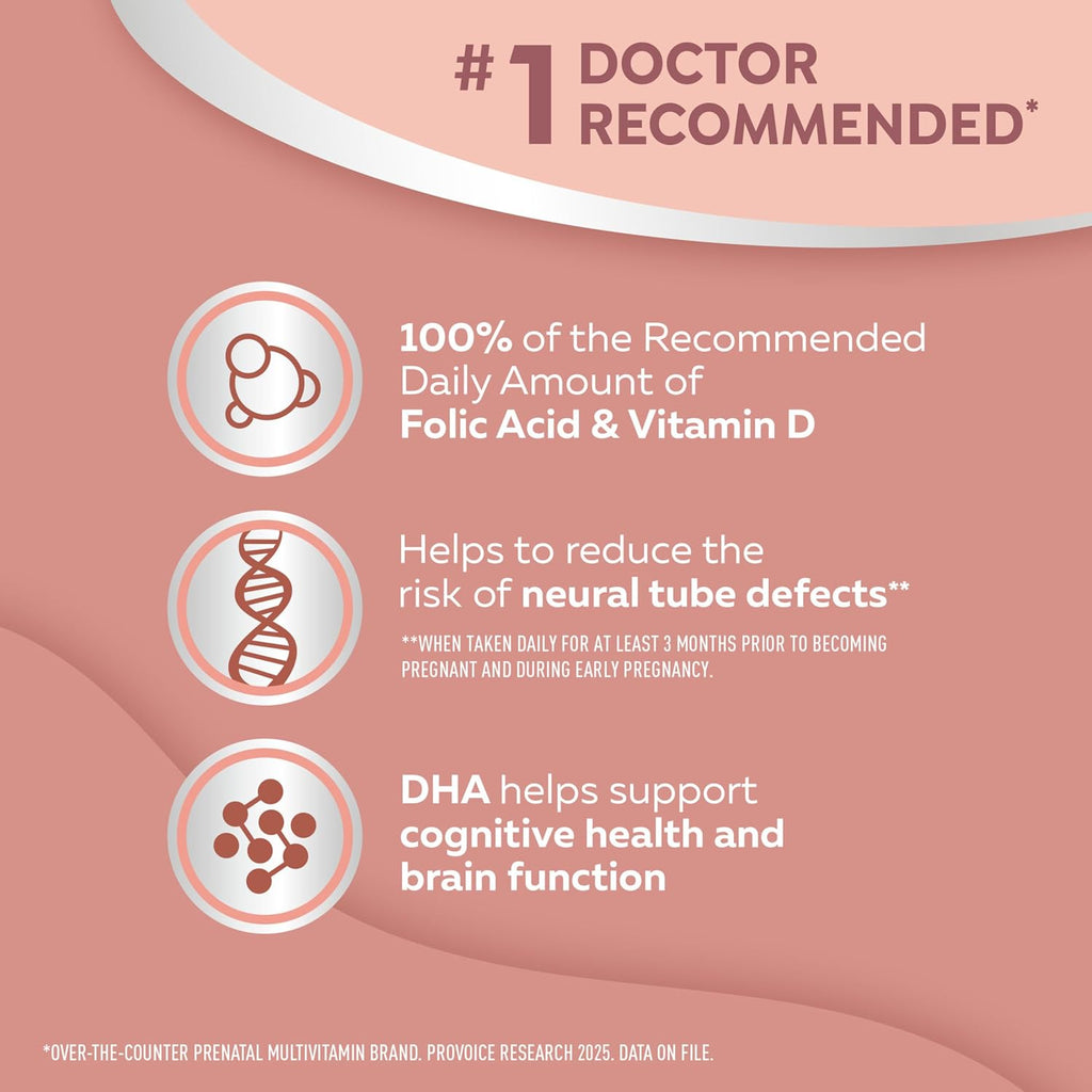 NESTLÉ Materna Multivitamínico Prenatal con DHA y Ácido Fólico - 60 Comprimidos + 60 Perlas