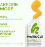 Healthycell Multivitamínico Diario Vegano Líquido con Hierro y Omega-3 - 30 Geles