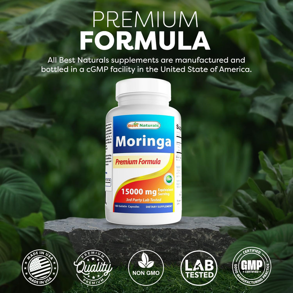 Extracto de Moringa 10:1, 1500 mg, 180 cápsulas - Best Naturals