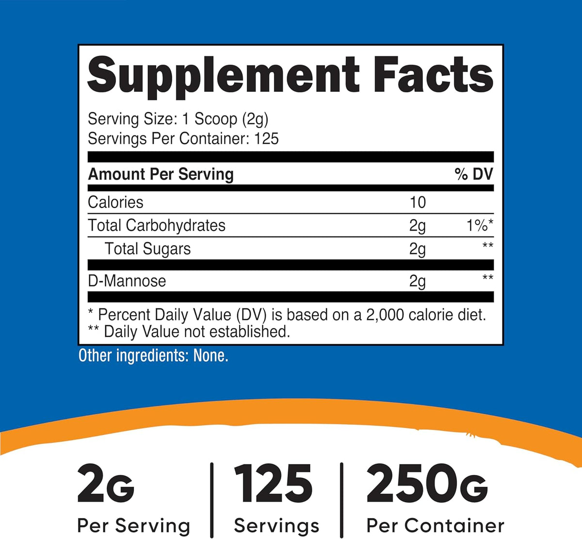 Nutricost D-Mannosa en Polvo 250g - Sin Gluten y No Transgénico – Image 2