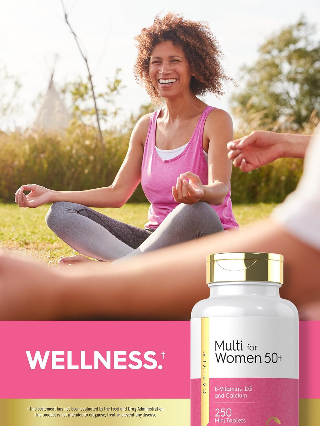 Carlyle Multivitamínico para Mujeres 50+ | 250 Mini Comprimidos | Con Vitaminas B, D3, Calcio y Folato | Sin Hierro | No Transgénico, Sin Gluten