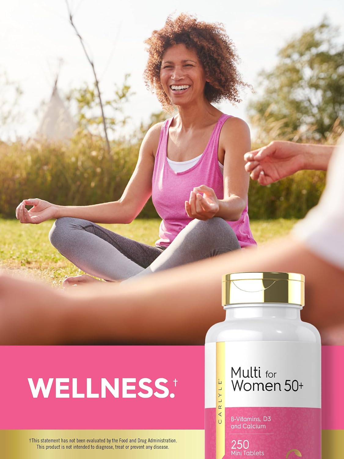 Carlyle Multivitamínico para Mujeres 50+ | 250 Mini Comprimidos | Con Vitaminas B, D3, Calcio y Folato | Sin Hierro | No Transgénico, Sin Gluten