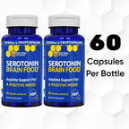 Natural Stacks Serotonin Brain Food - 1250mg L-Triptófano y 400mg Rhodiola Rosea - 120 Cápsulas