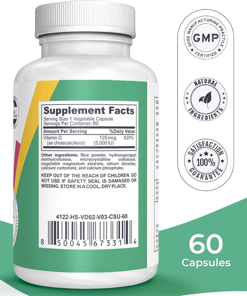 Logos Nutritionals Vitamina D3 5000 UI - 60 Cápsulas