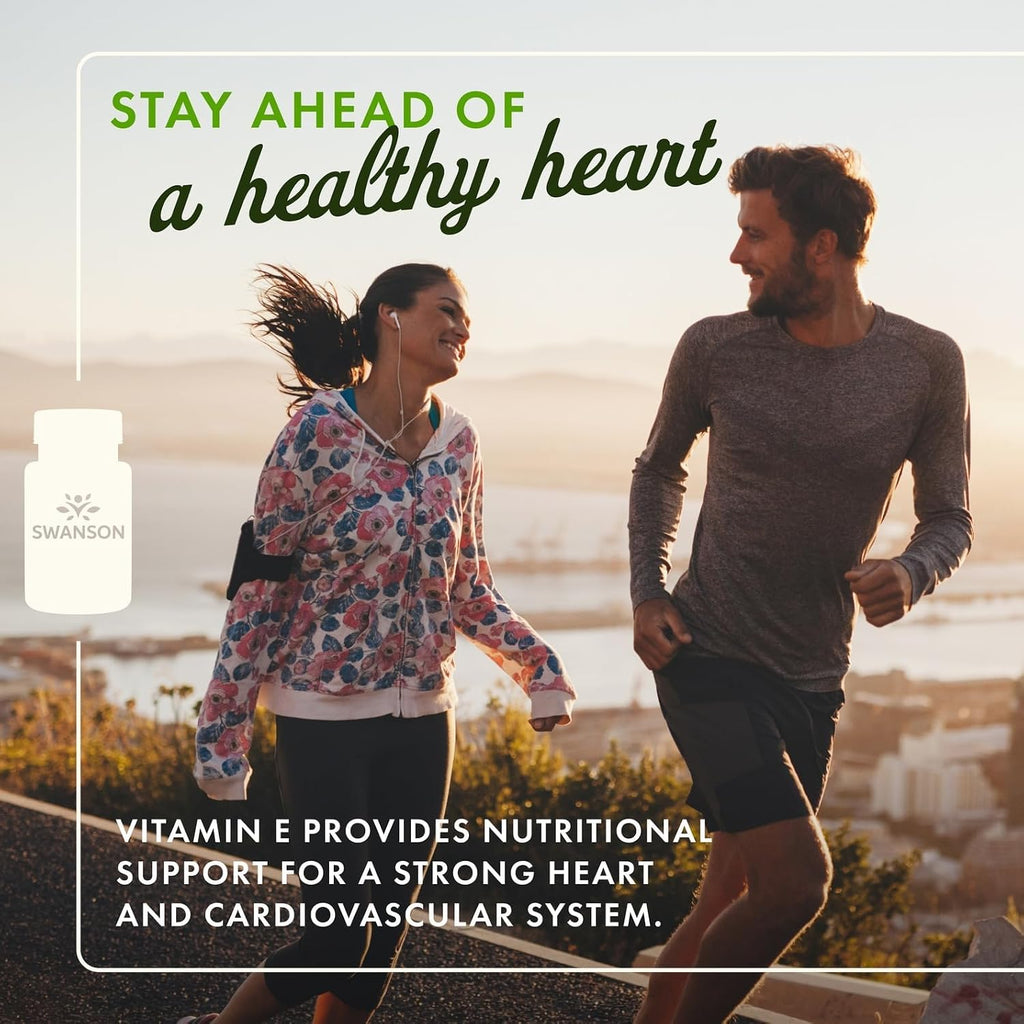 Swanson Vitamin E - Natural Vitamin Supplement Promoting Cardiovascular Health - Natural Formula Delivering Essential D-Alpha Tocopherols - (100 Softgels, 1000 IU Each)