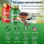 Nature's Evergreen Fruits and Veggies Supplement – 180 Cápsulas (Envase de 2)