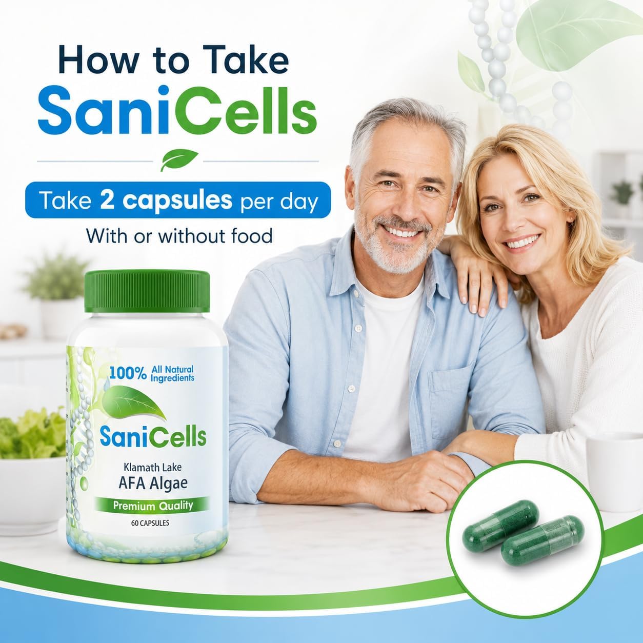 TROYA Sani Cells Cápsulas de Alga AFA Orgánica