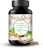 Ultra Max Natural Organic 4 en 1 Suplemento Cerebral para Memoria y Concentración, Apoyo Inmunológico y Antienvejecimiento