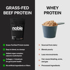 Noble All-in-One Proteína de Chocolate, 21g Proteína de Ternera Alimentada con Pasto y Colágeno, Mezcla de Órganos y Calostro, Sin Suero, Sin Aceites, Sin Carbohidratos, 30 Porciones (794g)