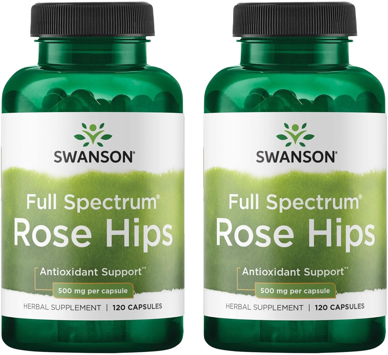 Swanson Escaramujo (Rose Hips) - 500 mg - 120 Cápsulas (Pack de 2)