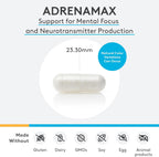 XYMOGEN AdrenaMax - L-Tirosina y NAC - Concentración Mental y Apoyo al Estrés - 120 Cápsulas