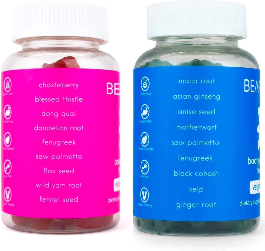 BEARVANA Gominolas Multivitamínicas para Mujeres - Pack Combinado con Extractos Herbales y Vitaminas Esenciales - Sabor Bayas (2 Pack, 120 Gominolas)