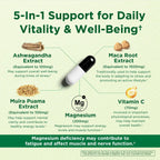 Energía Natural Sin Cafeína con Ashwagandha, Maca y Magnesio - 60 Cápsulas - Innervis Nutrition