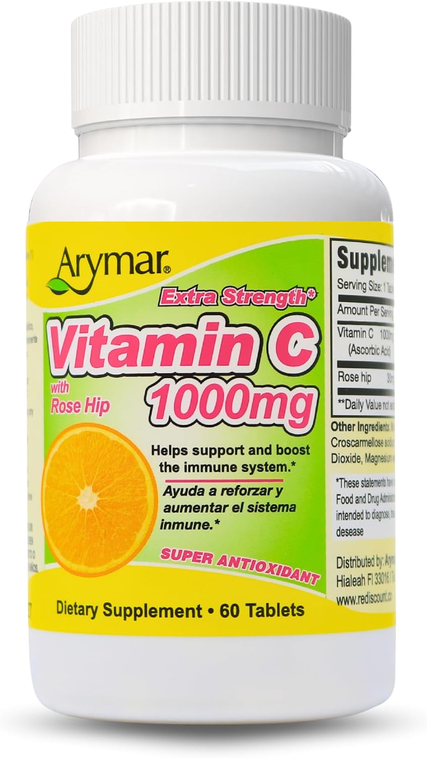 Arymar Vitamina C 1000 mg con Extracto de Rosa Mosqueta 30 mg - 60 Comprimidos