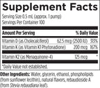 Liposomal D Supreme de Designs for Health - Vitamina D3 2500 UI + K1 y K2 (MK-4, MK-7) - Fórmula Liposomal - 100 Servicios (50 ml)