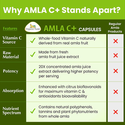 Organic Veda Amla + Cápsulas - Extracto Concentrado de Amla 20X con Vitamina C Natural – Image 8