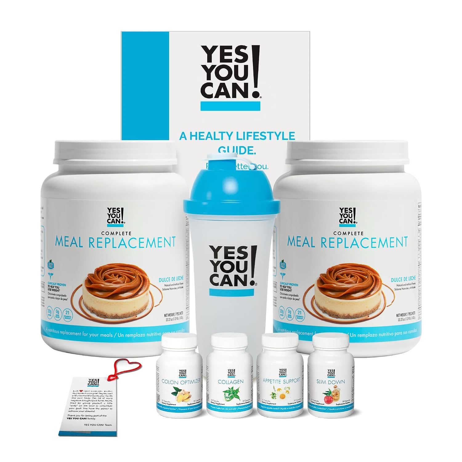 Yes You Can! Kit de Transformación: Kit Completo de Reemplazo de Comidas y Suplementos con Proteínas, Vitaminas y Minerales - (Dulce de Leche)